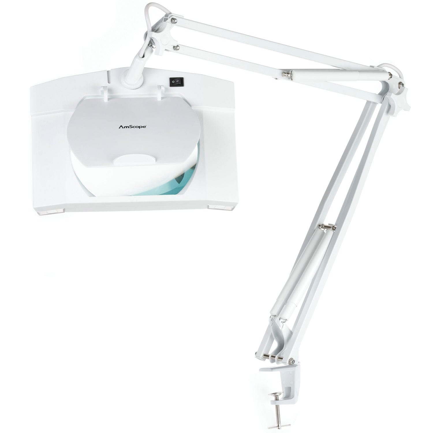 Clamp On Magnifying Lamp, White