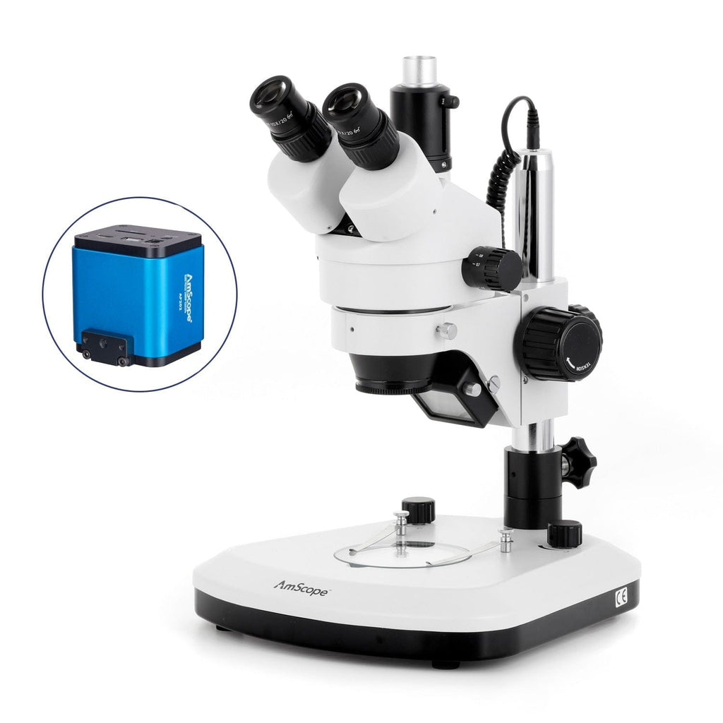 AmScope SM-1 Series Zoom Trinocular Stereo Microscope with LED Light,