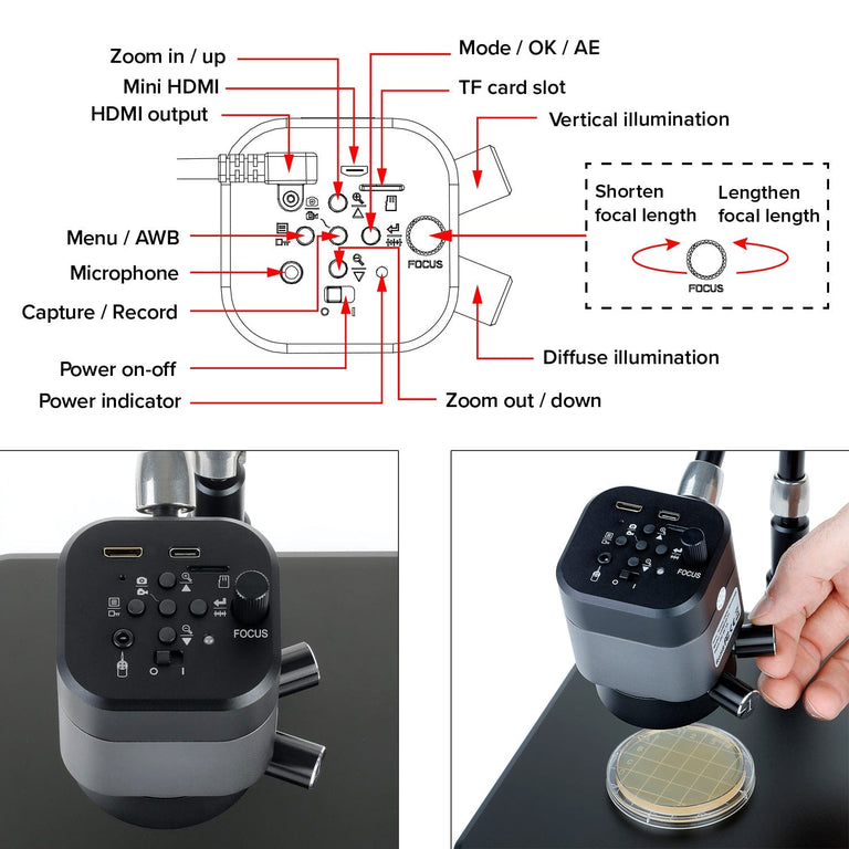 AmScope UHM210 Series 1080p 2.0MP HDMI Digital Microscope on 11