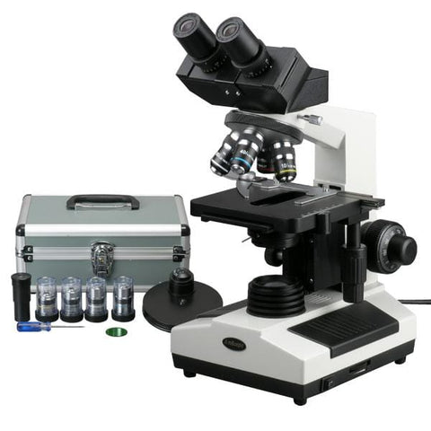 Phase-Contrast 20W Halogen Binocular Biological Microscope w/Turret Condenser, 3D Mechanical Stage and Optional Digital Camera