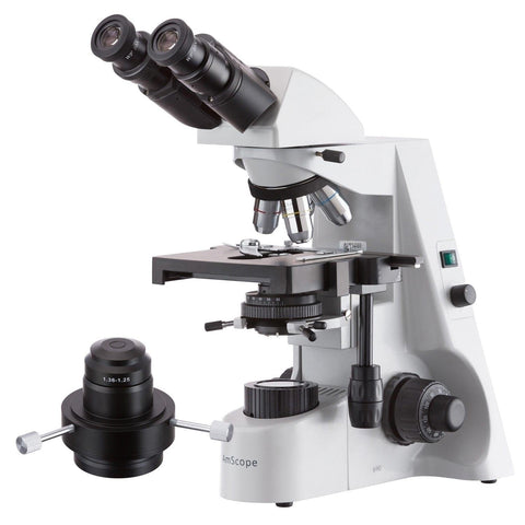 20W Halogen Kohler Illumination Infinity-Corrected Binocular Microscope w/Oil Condenser and Optional Digital Camera