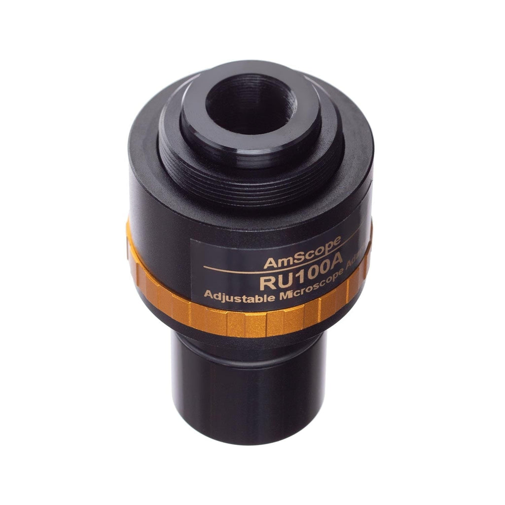 AmScope 1X Adjustable C-mount Relay Lens Adapter for Microscope Camera