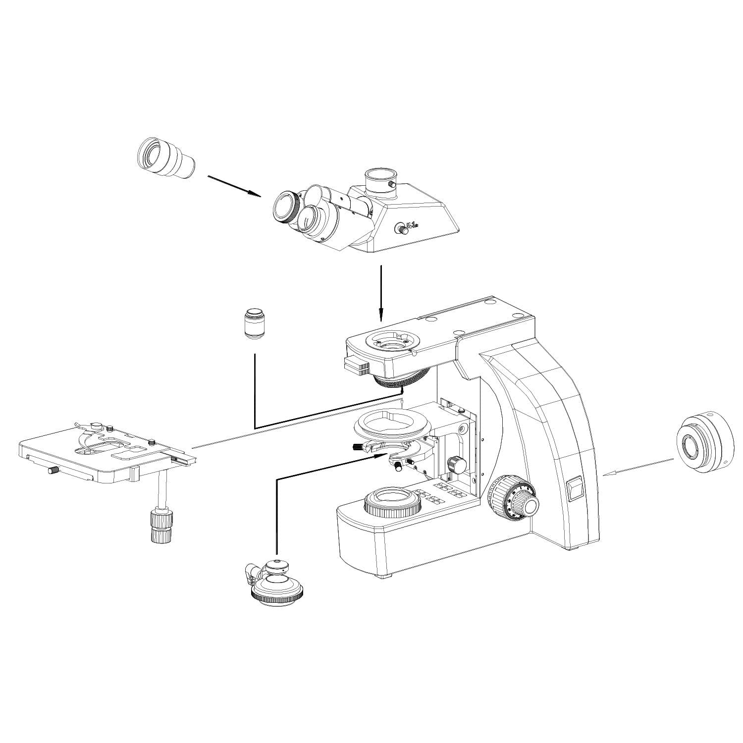 AmScope T800 Series Dual Illumination Infinity-Corrected Plan 3W LED Trinocular Compound Microscope with Optional Actively Cooled Digital Camera and 3D mechanical Stage