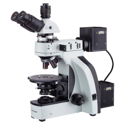 Dual Illumination Professional Grade Polarized-Light Trinocular Microscope w/Optional Back-Lit Camera and 3D Mechanical Stage