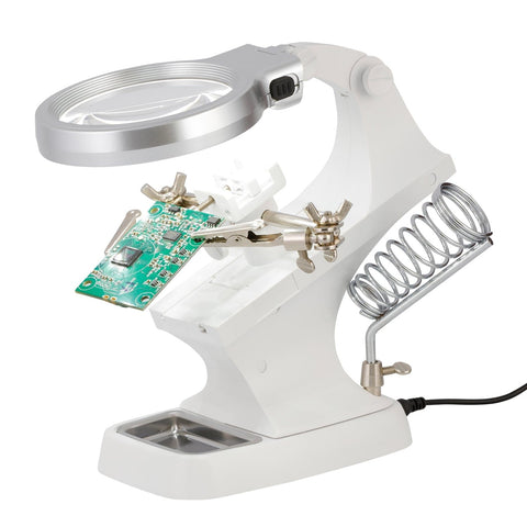 Multifunctional Circuit Board Holder & Magnifier w/ LED Light