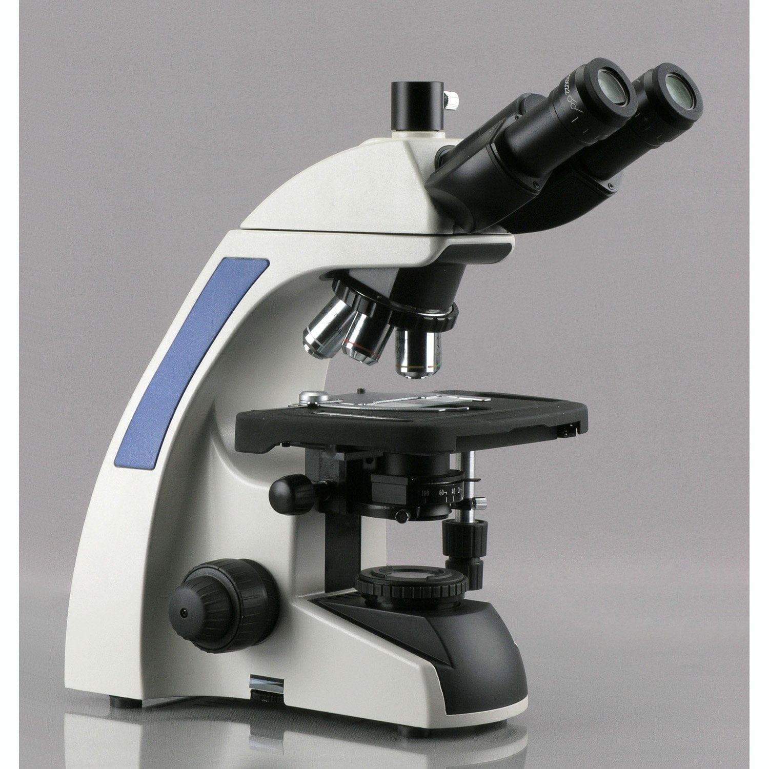 AmScope T720 Series Infinity-Corrected LED Kohler Illumination Trinocular Compound Microscope with Quintuple Nosepiece + Optional Digital Camera