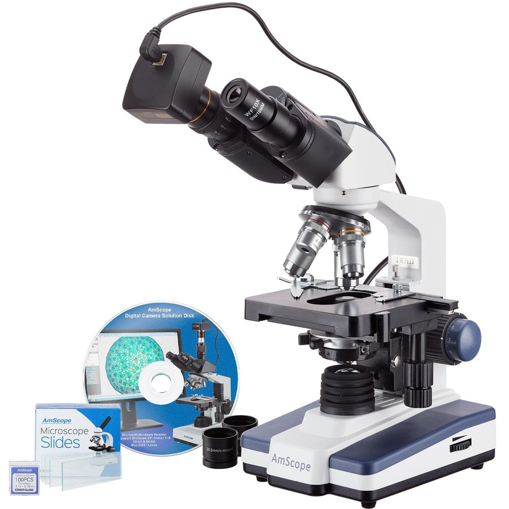 AmScope B120C-50P100S-5M3 Digital Enabled Binocular Biological Microsc