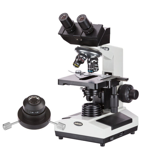 20W Halogen Darkfield Binocular Microscope w/Oil Condenser and Optional Digital Camera