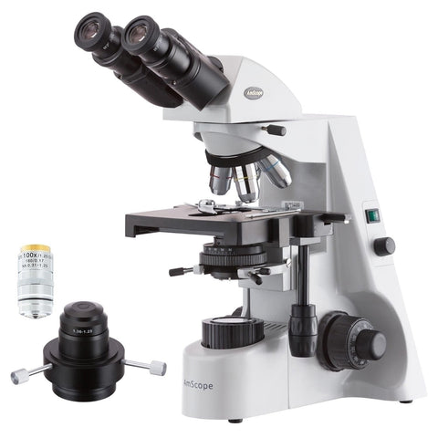 20W Halogen Darkfield Binocular Biological Microscope w/Oil Condenser 100x IRIS Objective and Optional Digital Camera