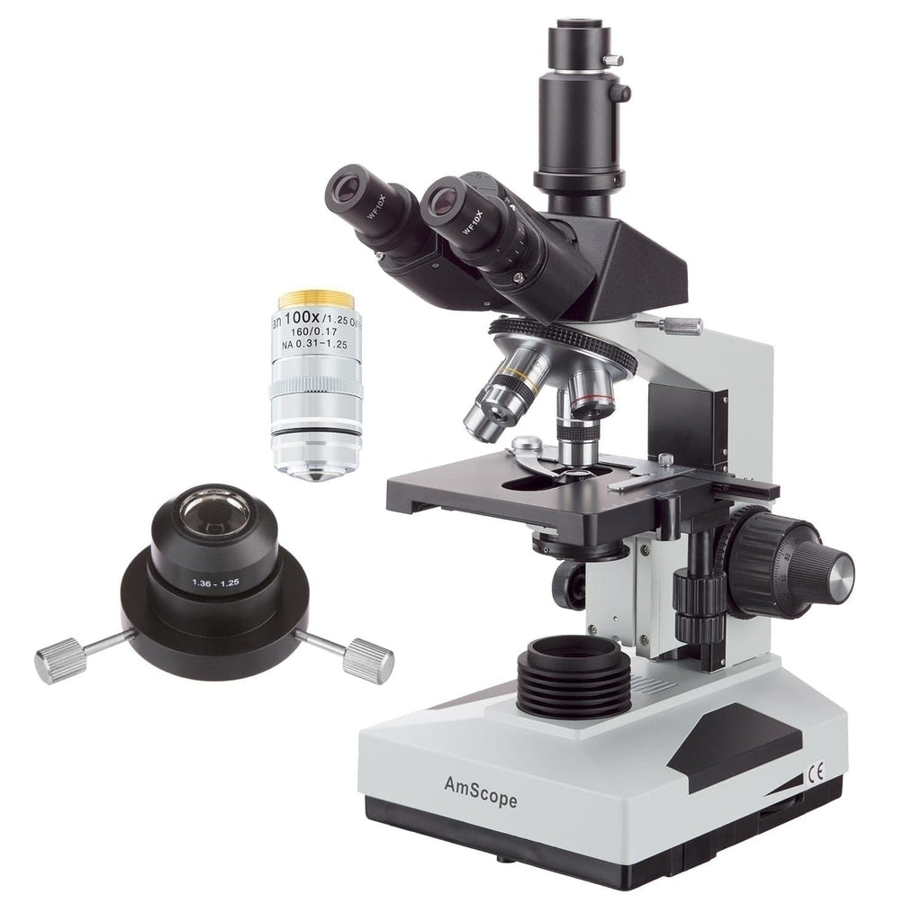 AmScope T490 Series Simul-Focal Darkfield Trinocular Compound Microsco