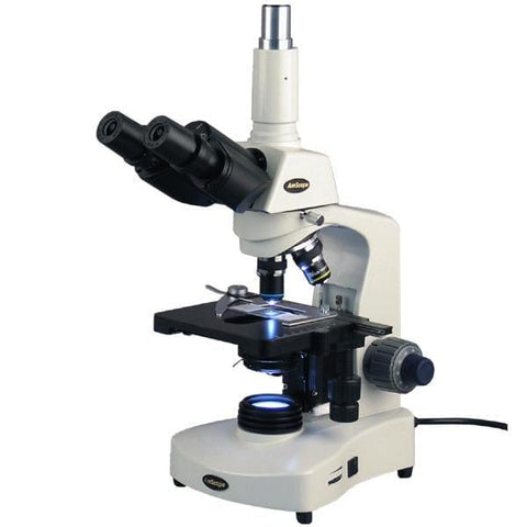 3W LED Trinocular Microscope w/3D Mechanical Stage and Optional Digital Camera