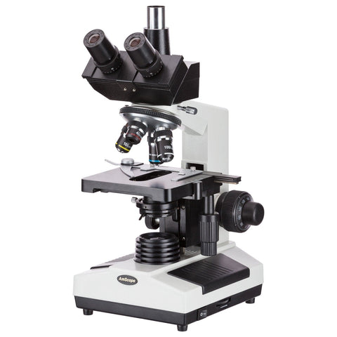 20W Halogen Trinocular Biological Microscope w/3D Mechanical Stage and Optional Digital Camera