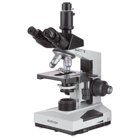 Overstock Plan Objective 20W Halogen Simul-Focal Trinocular Biological Microscope w/3D Mechanical Stage and Digital Camera