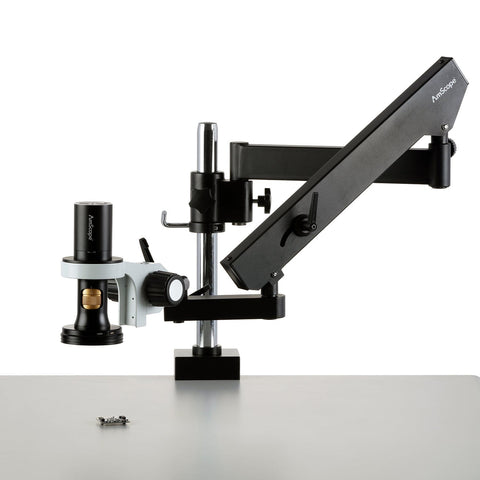 1080p HDMI All-in-One Digital Microscope with Zoom Optics on Articulating Arm with Pillar