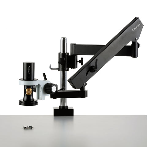 8.3MP USB All-in-One Digital Microscope with Zoom Optics on Articulating Arm with Pillar