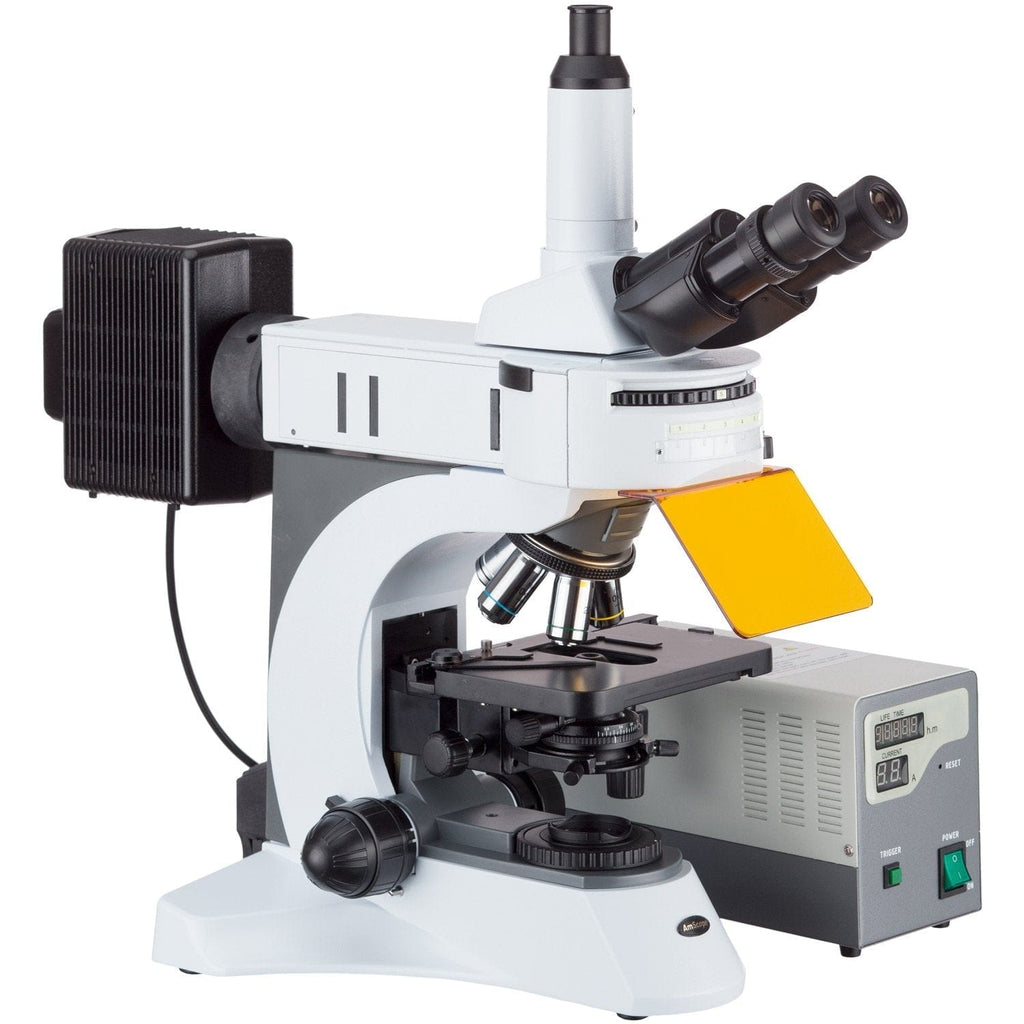 F/most Microscope AmScope FM820 Series Epi-fluorescence Trinocular Compound Microscope w