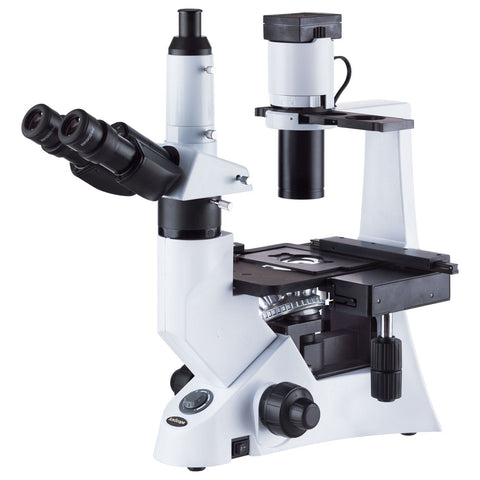 Inverted 30W Halogen Infinity-Corrected Trinocular Phase-Contrast Biological Microscope w/Optional Digital Camera