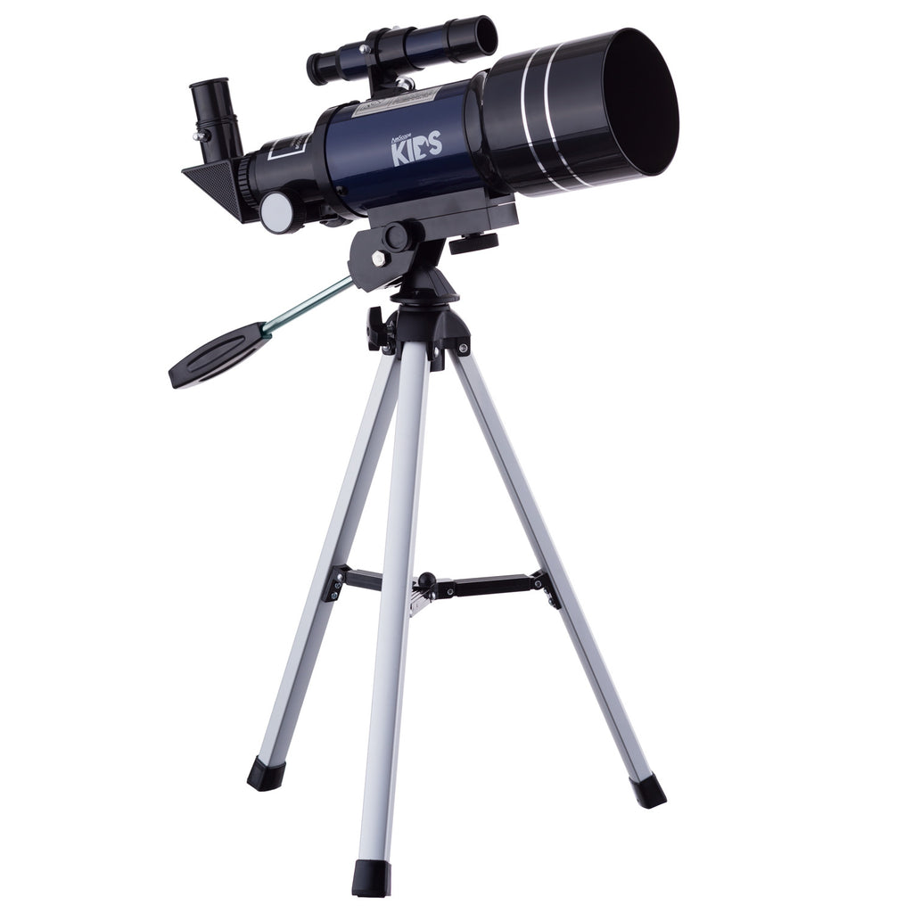 AmScope 15X-150X Magnification 300x70mm Focal Length Kid's Compact Refractor Telescope with Tripod