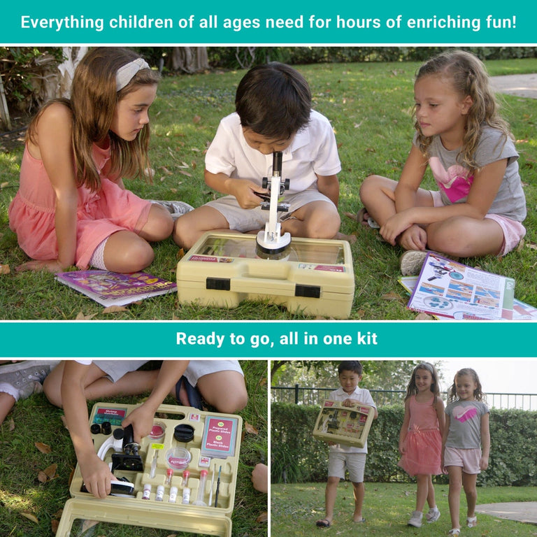 Amscope M40-K-MDM35 Monocular Compound Microscope for Kids – Up to 1200X LED Illumination STEM Education Microscopes, Student Lab Microscopes, Biological Science Microscopes