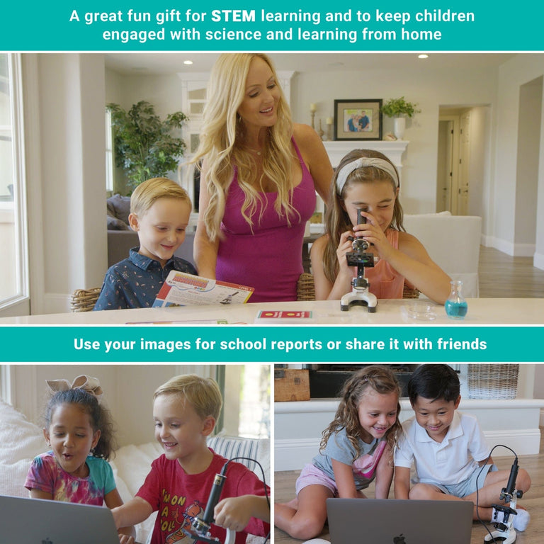 Amscope M40-K-MDM35 Monocular Compound Microscope for Kids – Up to 1200X LED Illumination STEM Education Microscopes, Student Lab Microscopes, Biological Science Microscopes