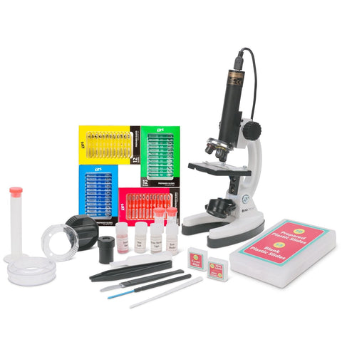 Overstock IQCREW by Amscope Kid's Premium 85+ piece Microscope, Color Camera and Interactive Kid's Software Kit with 48-Piece Prepared Slide Set