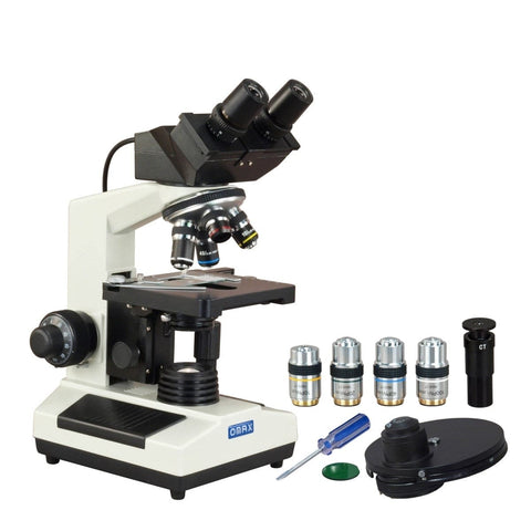 40X-2000X 3MP Digital Integrated Microscope with Halogen Illumination + 4-lens Phase-contrast Turret Kit
