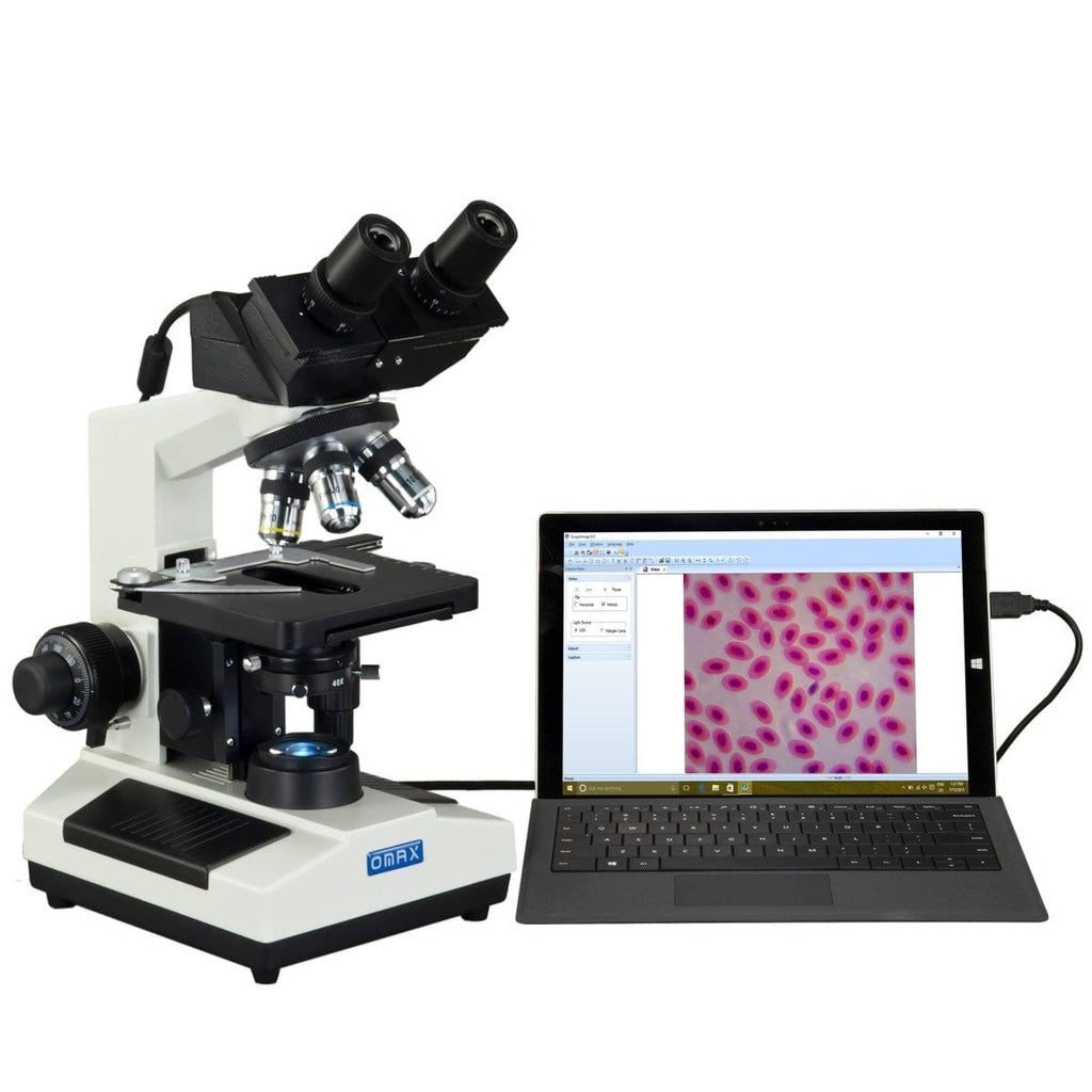 OMAX MD827S30L-PHD Binocular Biological Microscope with 2000X Magnific ...