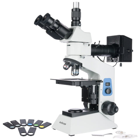 Compact Trinocular Polarized Light Metallurgical Microscope w/Optional Digital Camera