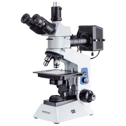 Dual Illumination Polarized Light Compact Trinocular Metallurgical Microscope w/Optional Digital Camera