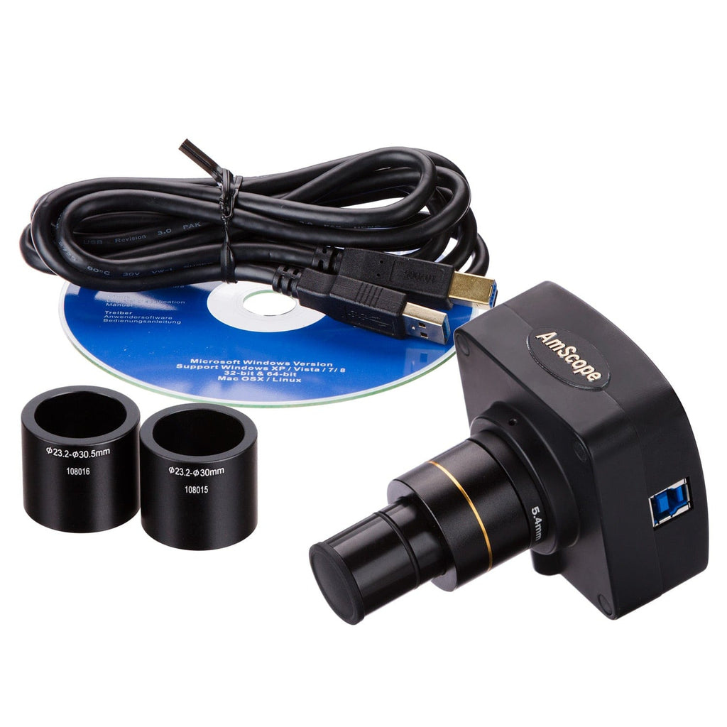 Am Microscope Camera AmScope MU Series 10.0MP USB 3.0 Color CMOS C-Mount Microscope Camera