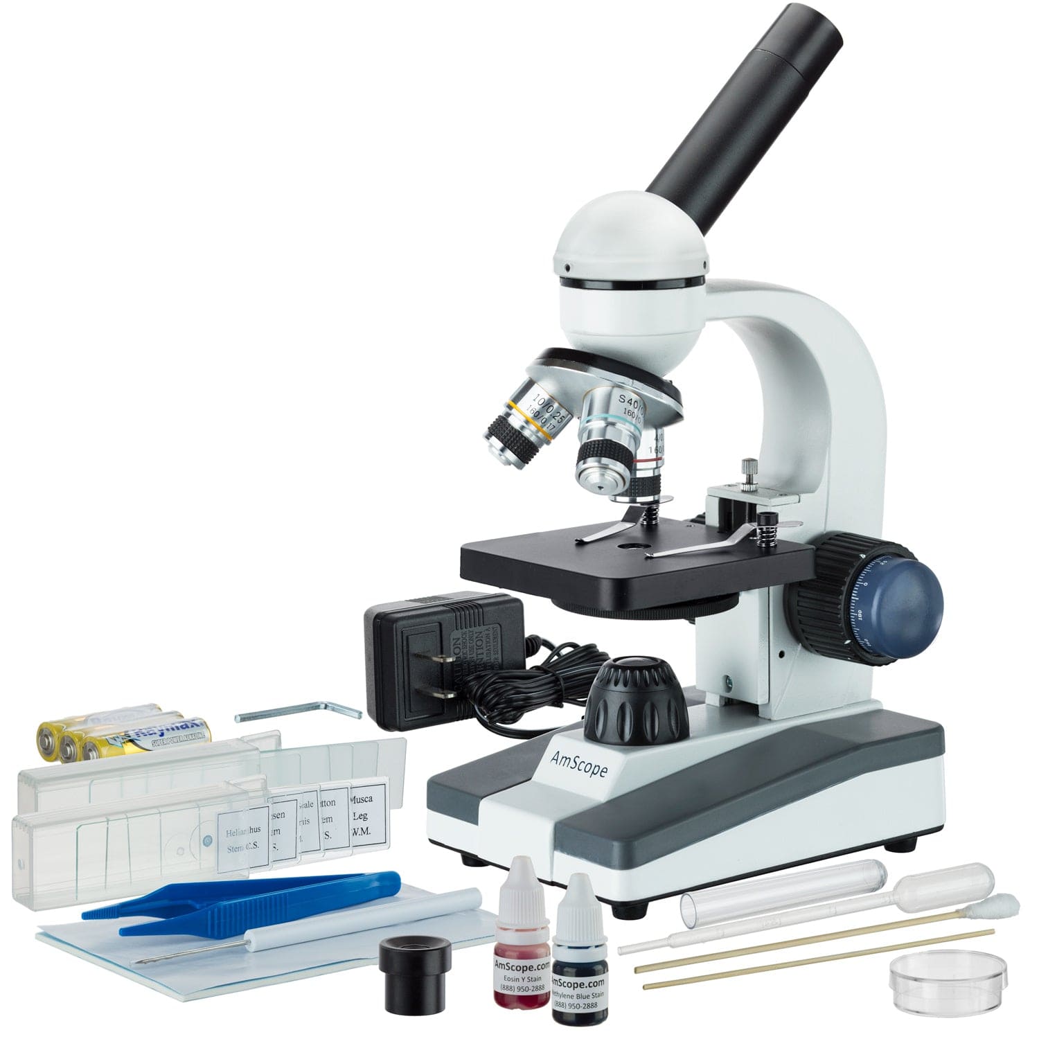 40X-1000X Portable LED Monocular Student Microscope