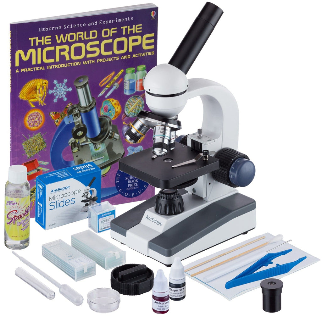 AmScope M150 Series Portable Monocular Student Compound Microscope 40X