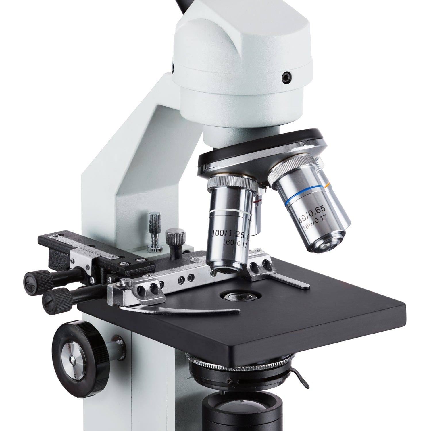 AmScope M500 Series LED Student Monocular Compound Microscope with Mechanical Caliper