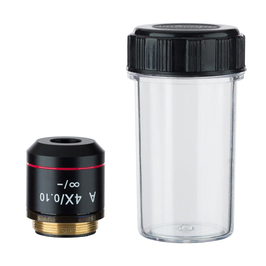 Introscope Objective AmScope 4X Infinity Achromatic Microscope Objective with Black Finish