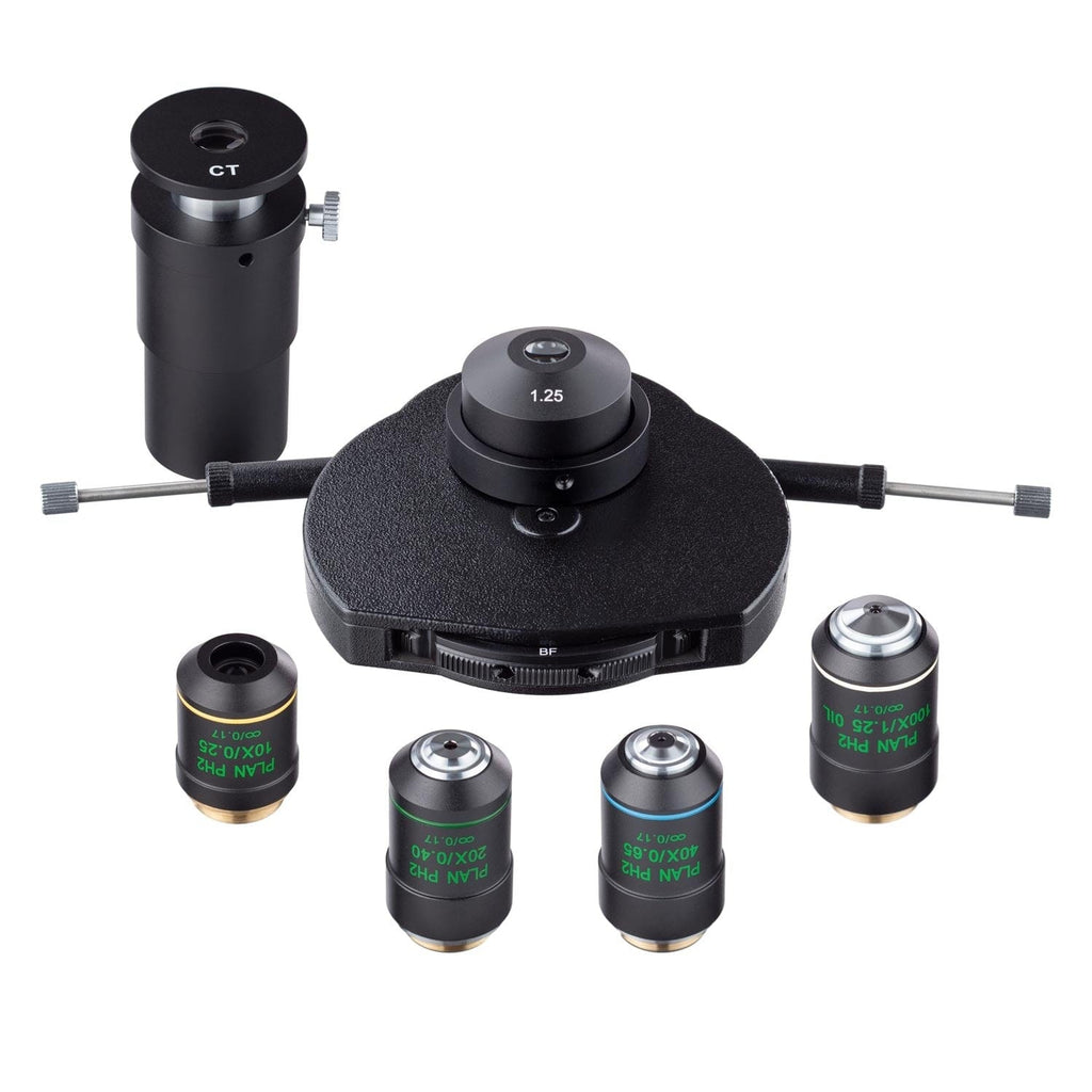 AmScope Infinity-corrected Phase-Contrast Kit with Turret Condenser an