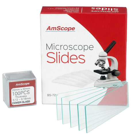 AmScope Microscope Slides and Coverslips