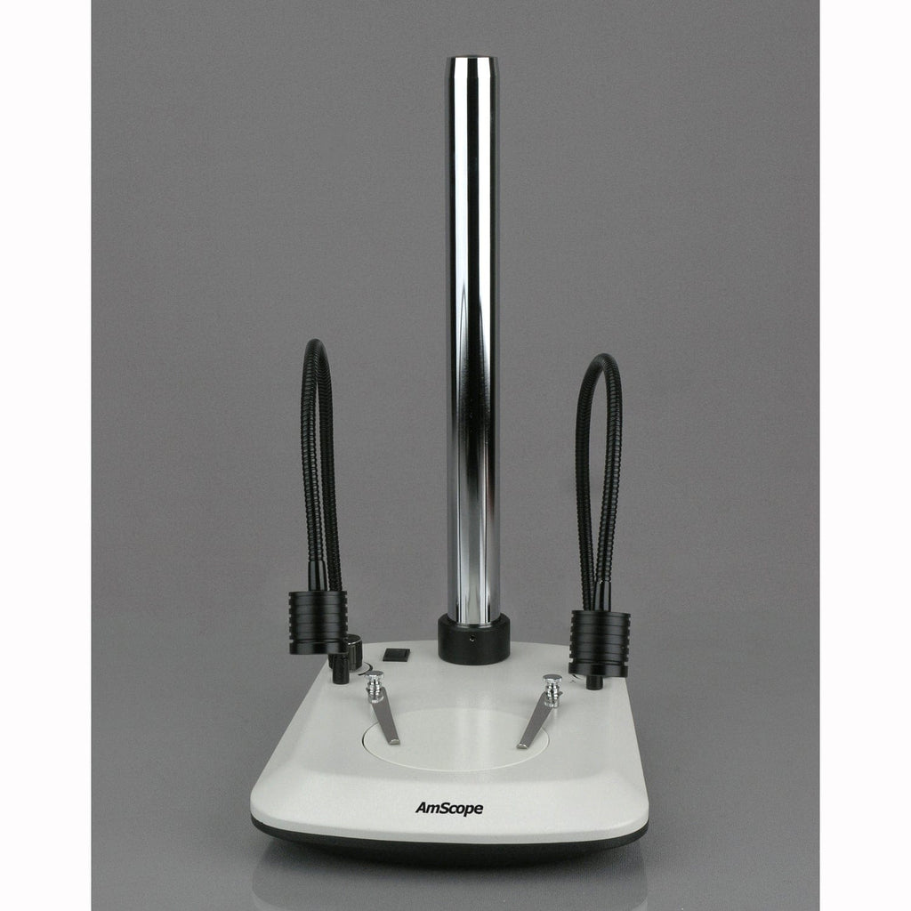 AmScope Stereo Microscope Table Stand With Built In Dual Gooseneck Ill