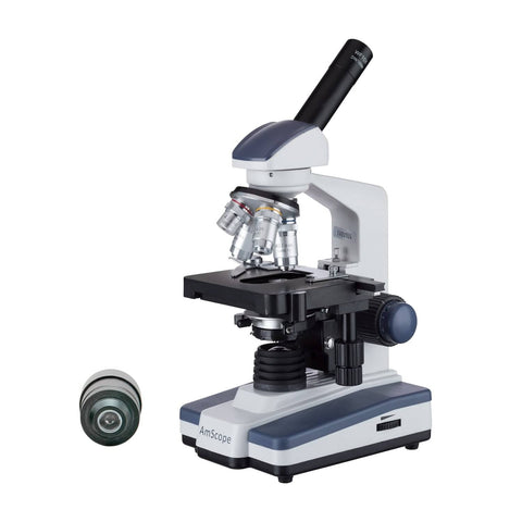 LED Monocular Darkfield Compound Microscope w/Double-layer Mechanical Stage and Optional Digital Camera