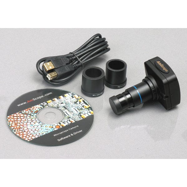 AmScope SE306R-PZ-M Digital Enabled Binocular Stereo Microscope 1.3MP Camera on a Pillar Stand