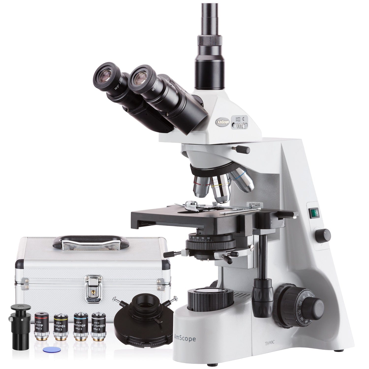 AmScope T690A-PCT200INF-PL Trinocular Biological Microscope with 1500X