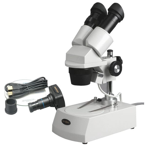 AMSCOPE-KIDS SE100ZZ-LED Portable Binocular Stereo Microscope, WF10X and WF25x Eyepieces, 20X and 50X Magnification, 2X Objective, LED 並行輸入品 Amscope Kids Microscope AmScope Kids SE100ZZ-LED Portable LED