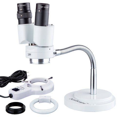 8x Binocular - Gooseneck Arm Stereo Microscope with 8W Flourescent Ring Light