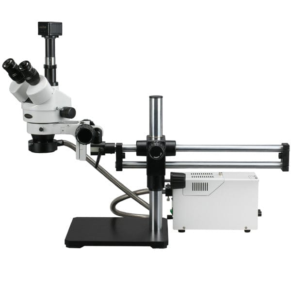 AmScope SM-5TZZ-FOR-5M Digital Enabled Trinocular Stereo Microscope wi