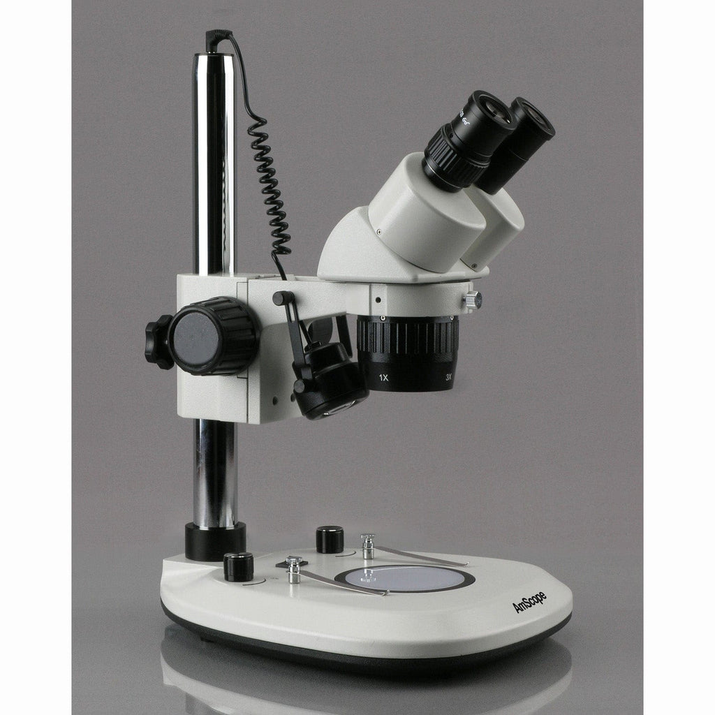 Microscope Model Sw AmScope SW-2B13-6WA-V331 Binocular Stereo Microscope on a Pillar Stand