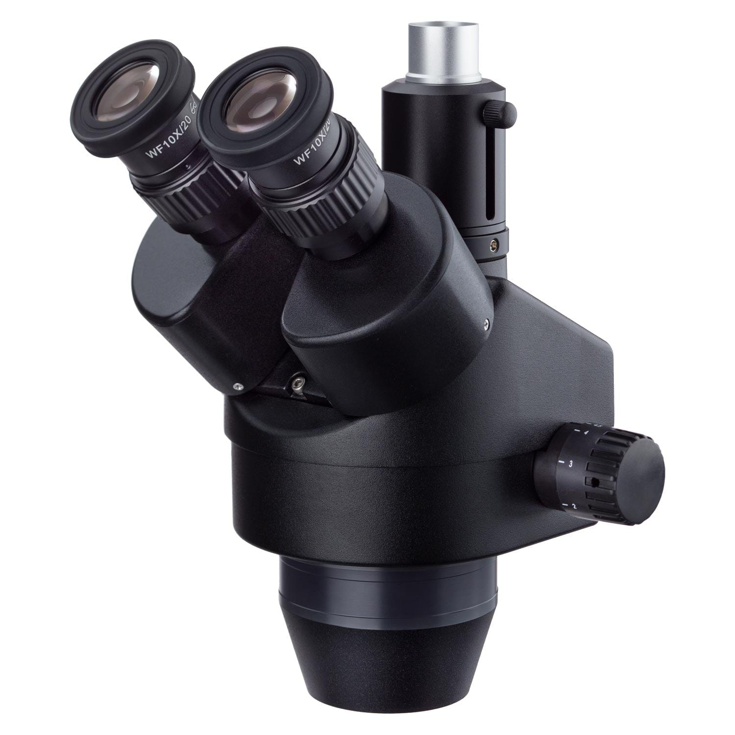 AmScope 7X-45X Magnification Trinocular Zoom Stereo Microscope Head with  Black Finish