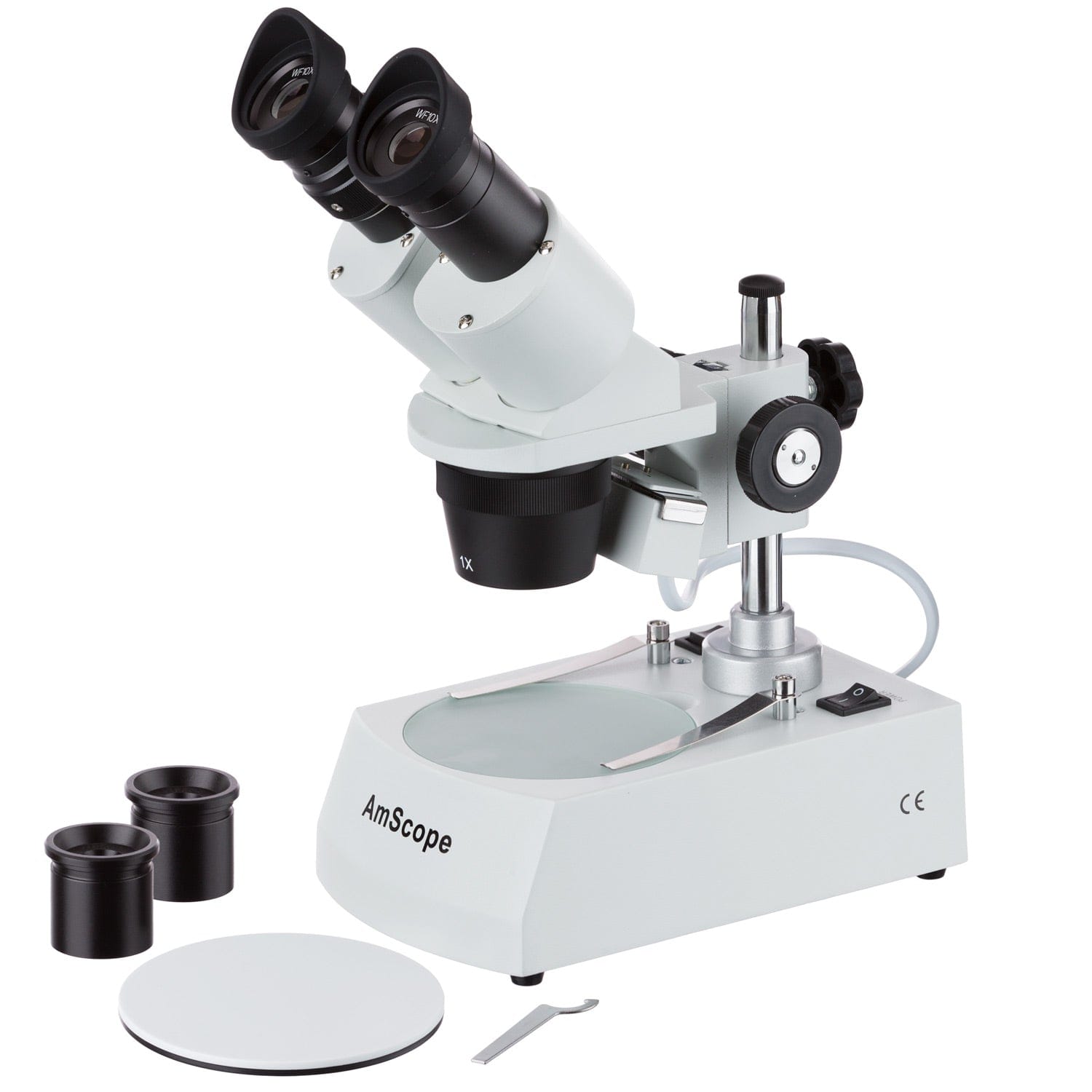 AmScope SE305R-PX Binocular Stereo Microscope on a Pillar Stand