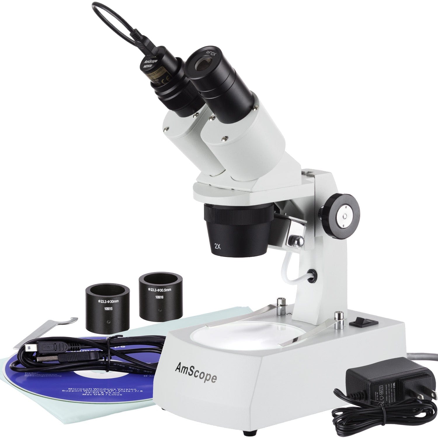 AmScope SE305R-AZ-LED-E Digital Enabled Binocular Stereo Microscope 1M