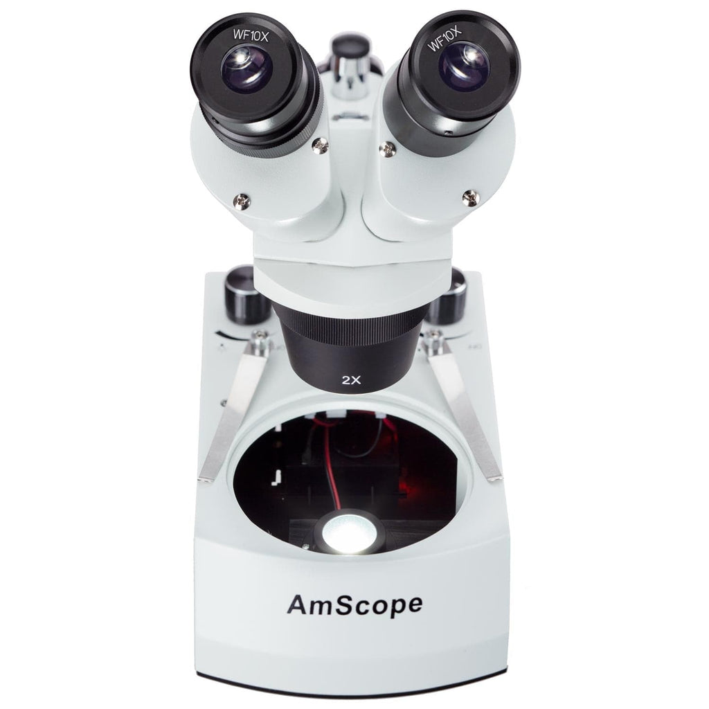 Cordless LED Top and Bottom Lights Stereo Microscope 20X-40X – AmScope