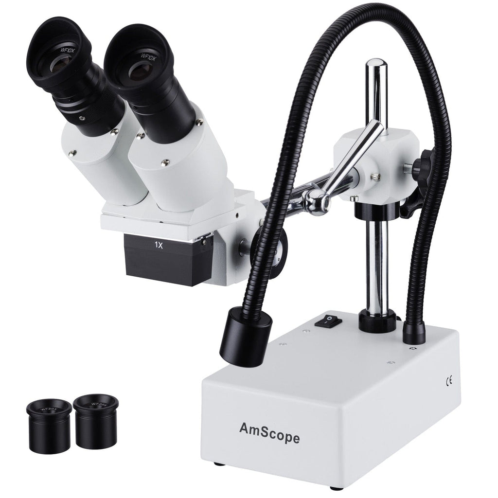 AmScope SE410 Series Compact Fixed-Lens Binocular Stereo Microscope 5X
