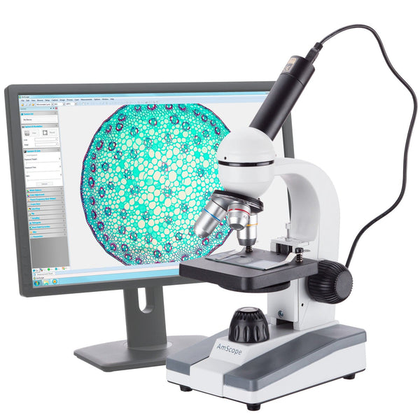 Amscope M148C-E Monocular Compound Microscope for Kids – 40X–1000X